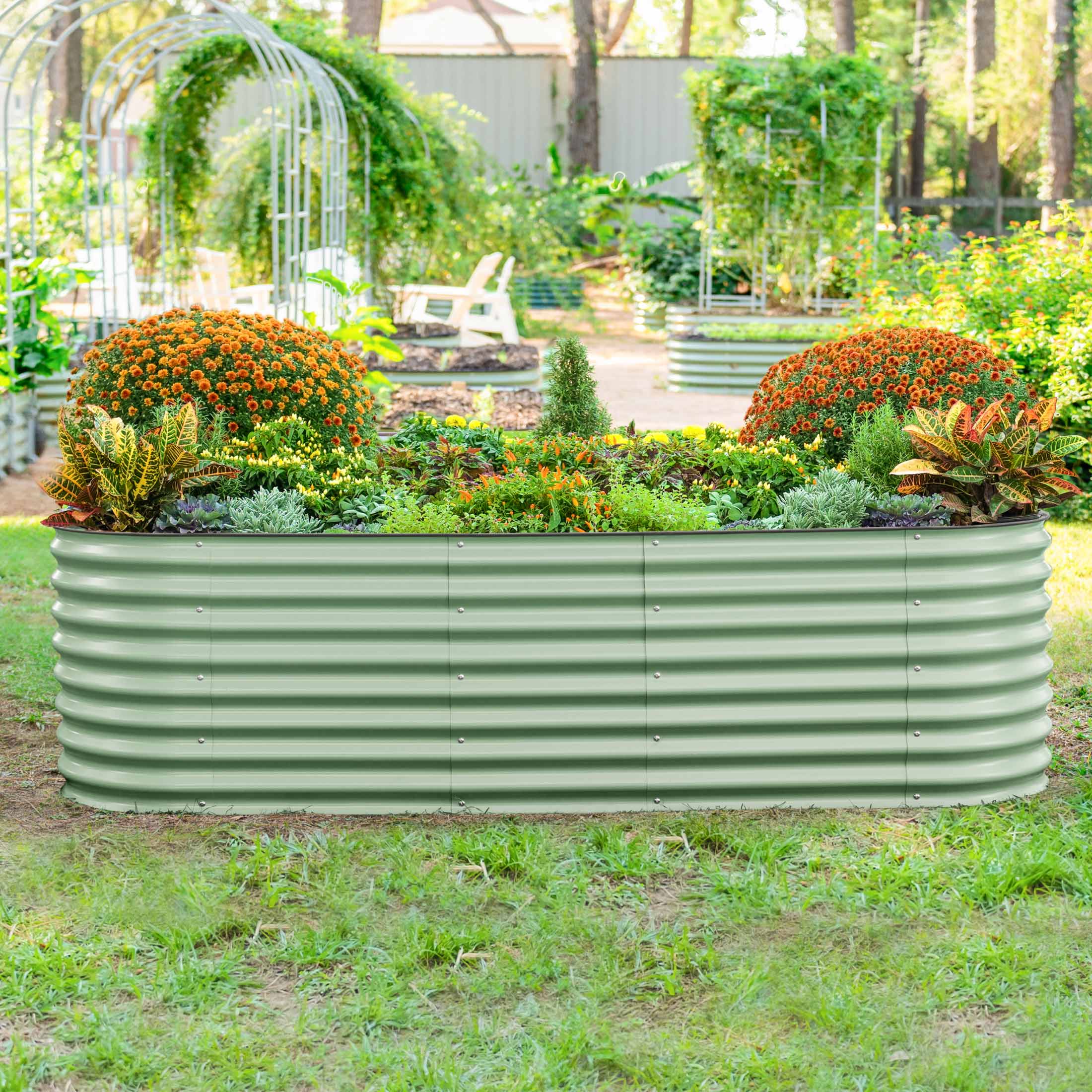26" Tall 9 In 1 Large Modular Metal Raised Garden Bed Kit - Image 12