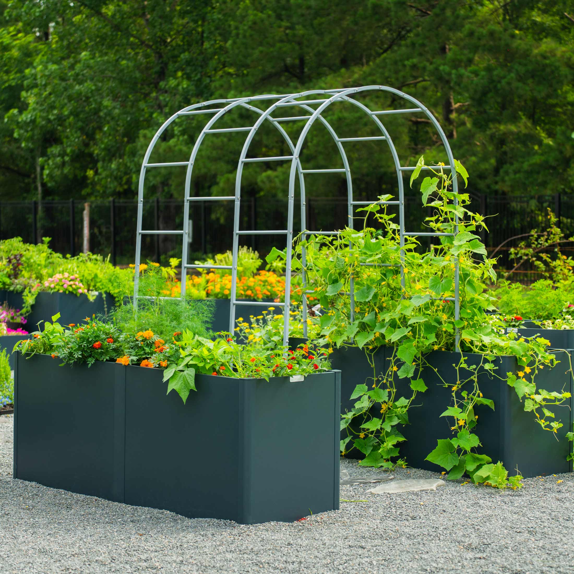 32" Extra Tall Modern 27" x 83" Metal Raised Garden Bed - With Intermediate Floor - Image 6