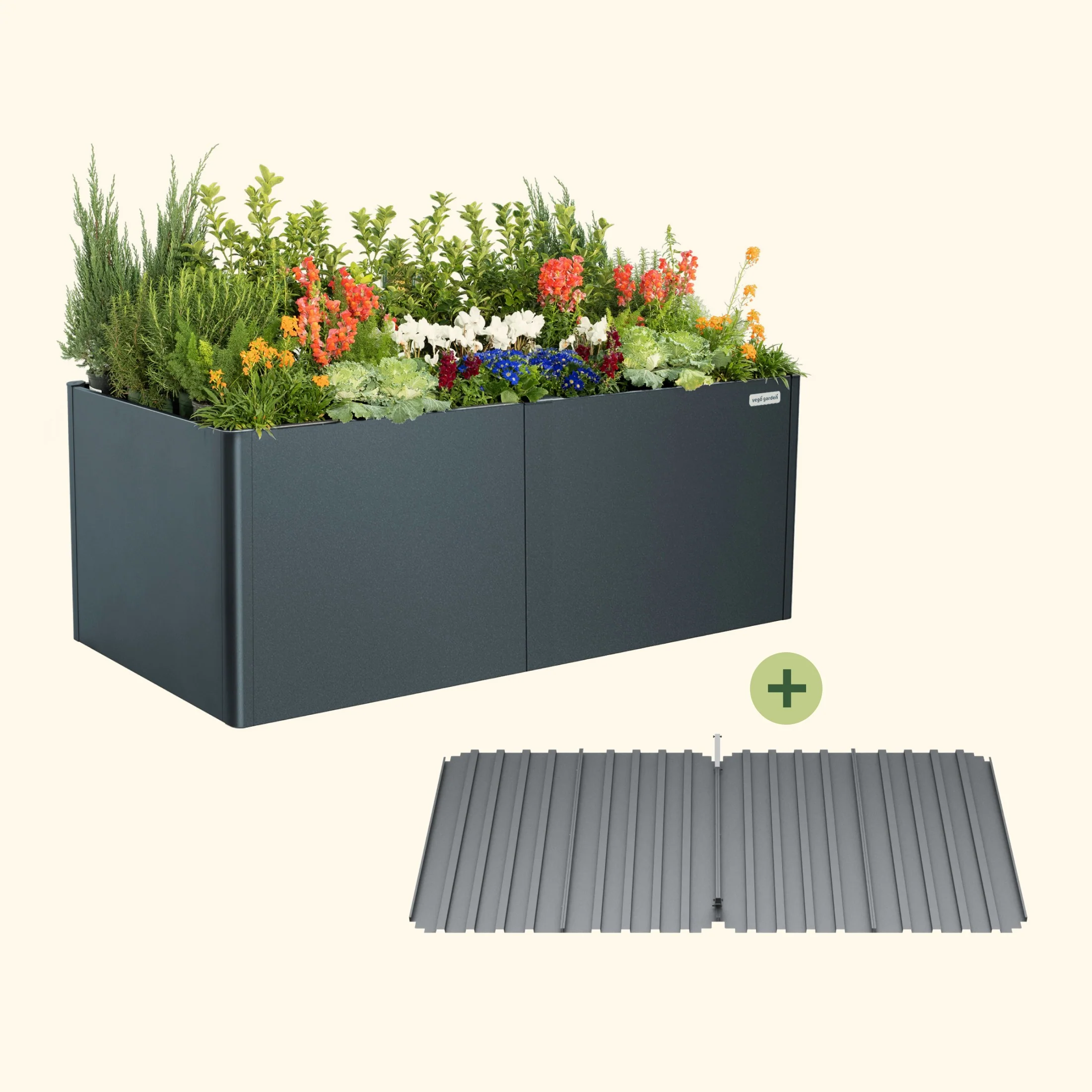 32" Extra Tall Modern 42" x 83" Metal Raised Garden Bed - With Intermediate Floor