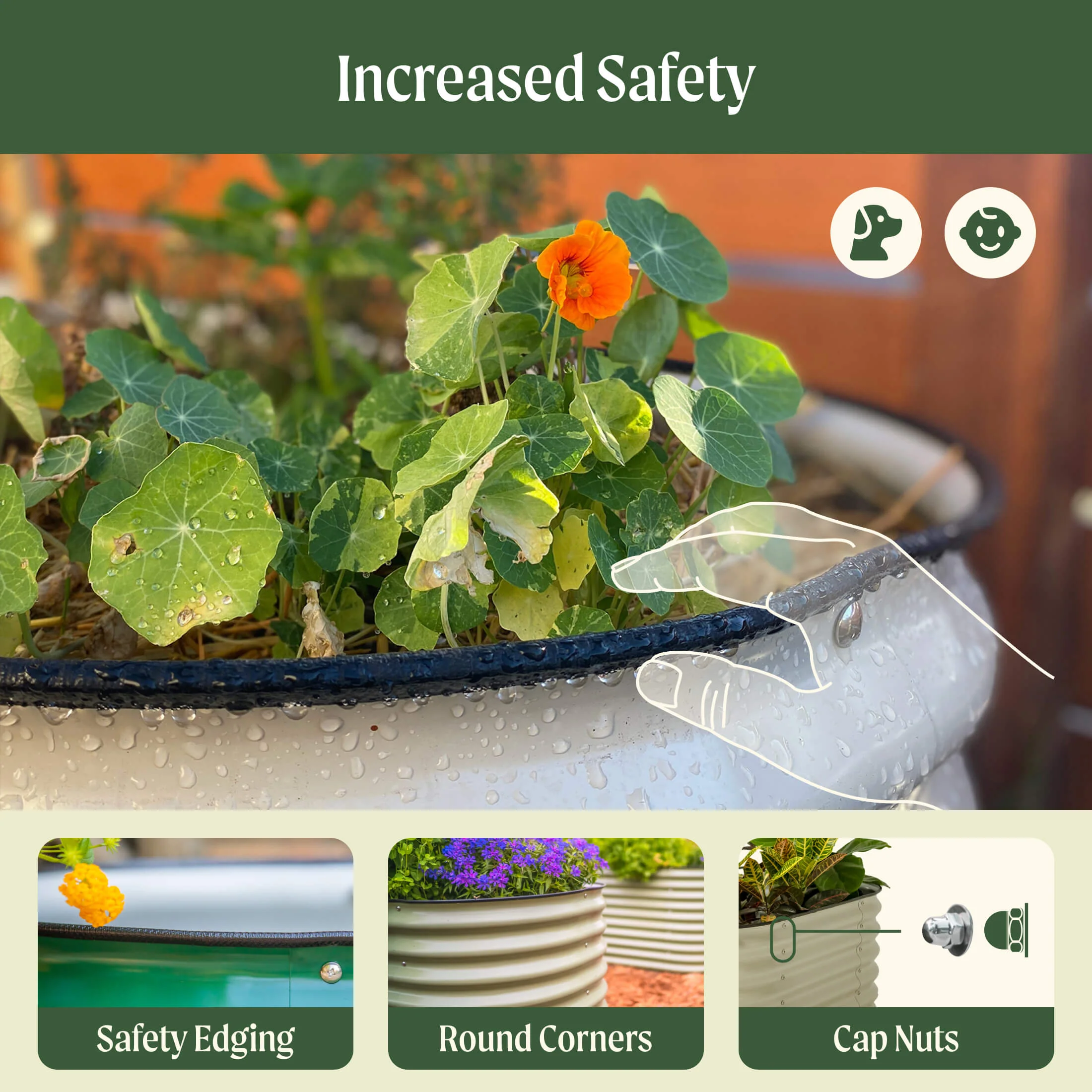 17" Tall 9 In 1 Large Modular Metal Raised Garden Bed Kit - Image 8