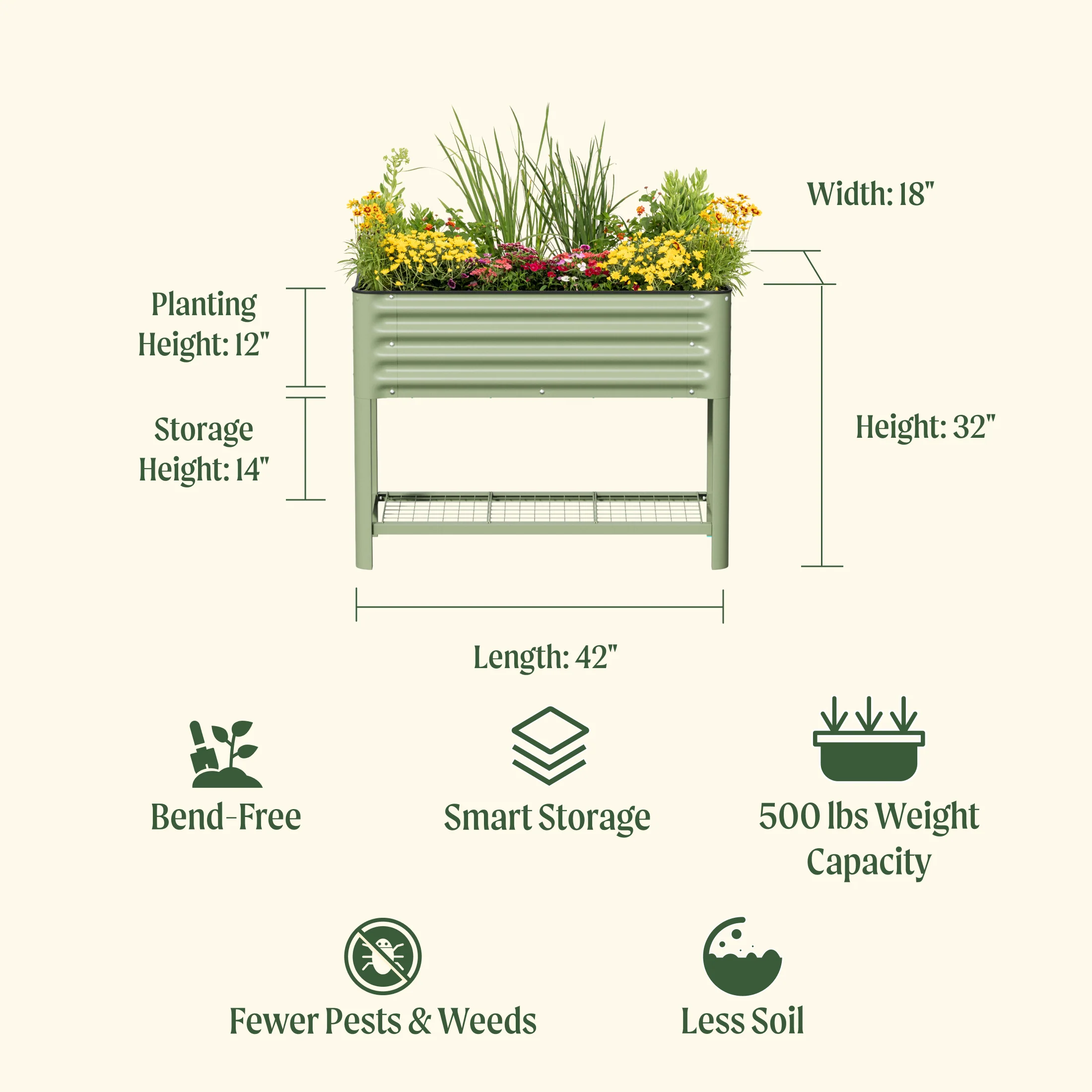 Elevated Garden Bed - Slim Series 1.5' x 3.5' - Image 4