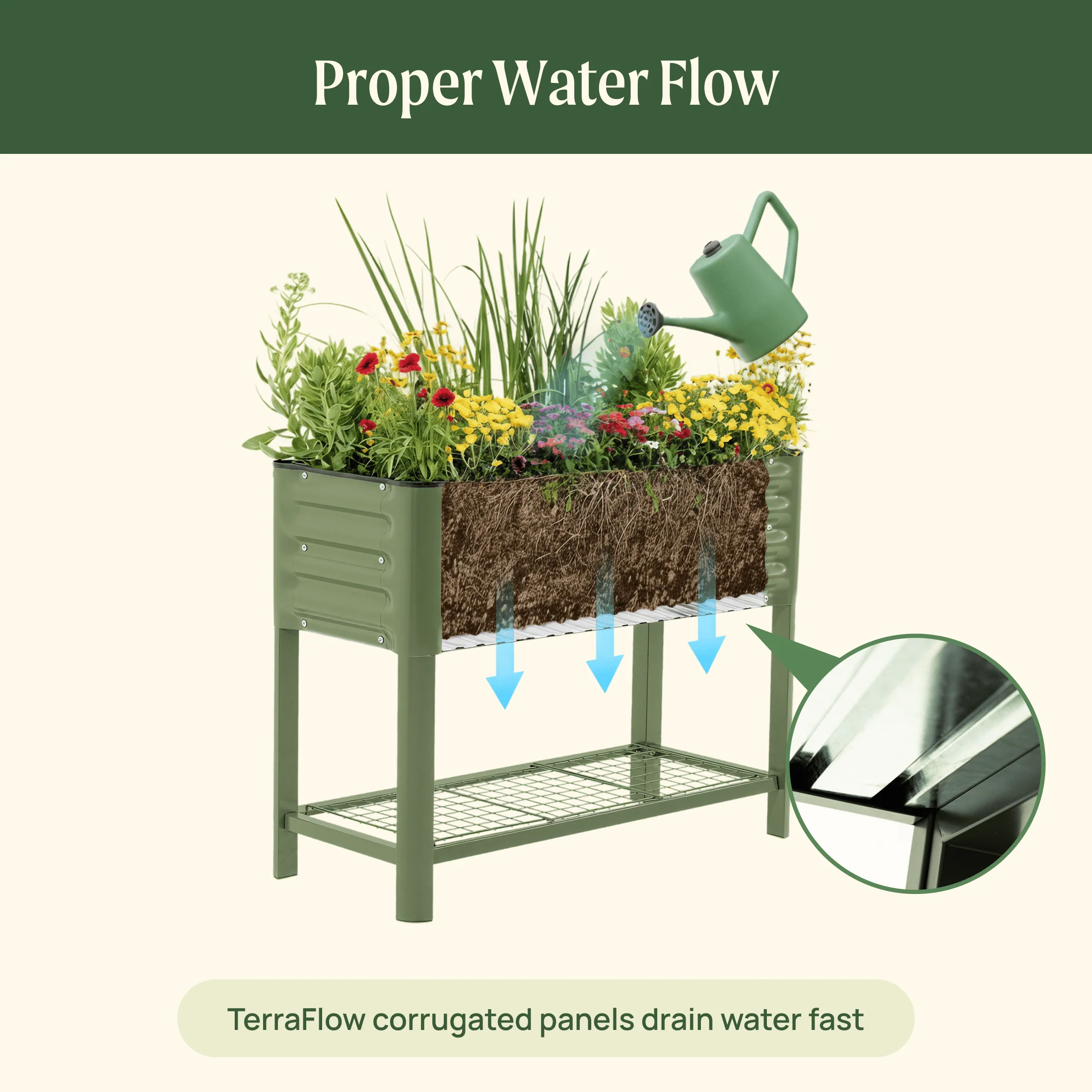 Elevated Garden Bed - Slim Series 1.5' x 3.5' Wheels Included - Image 7