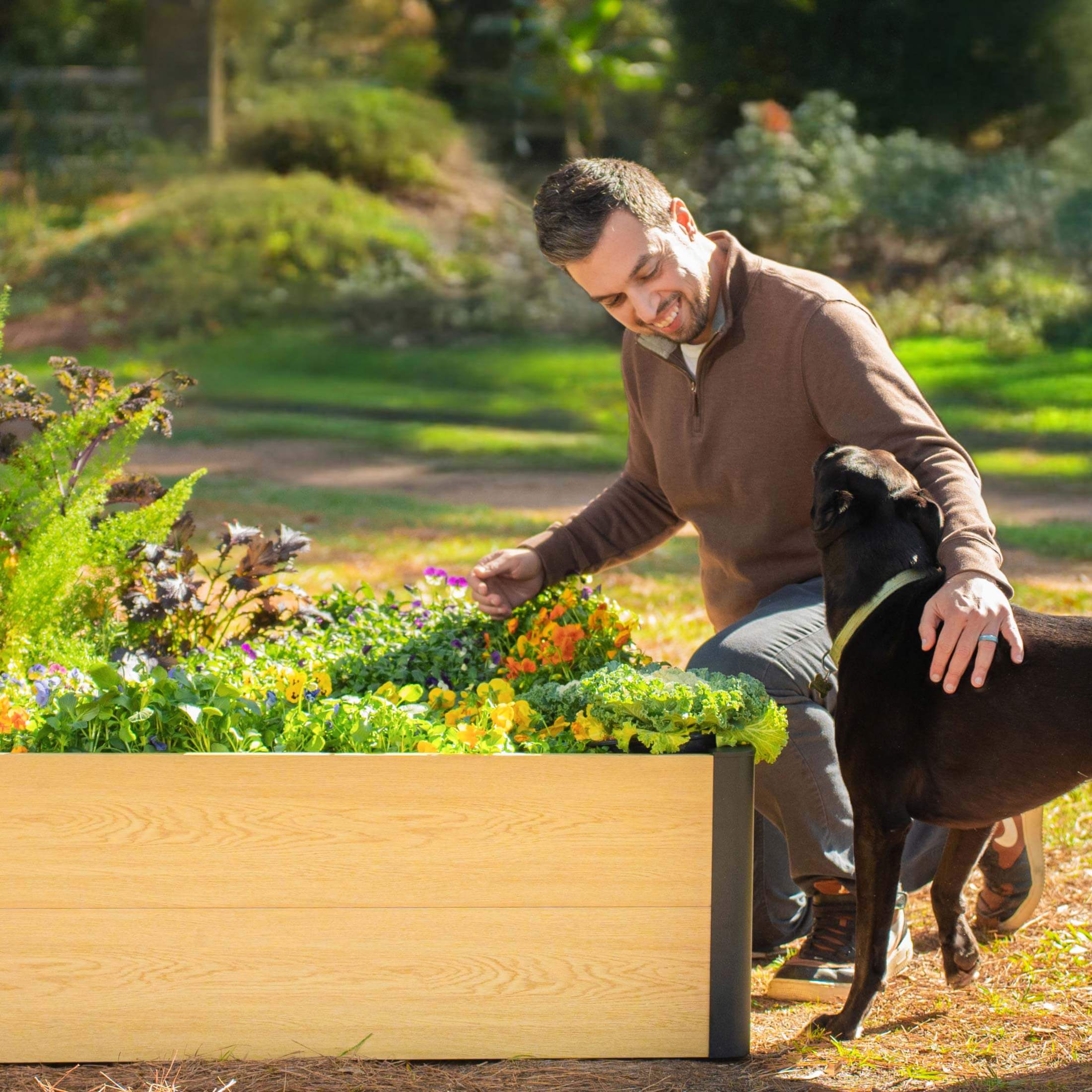 16" Tall Woodgrain 2' x 8' Metal Raised Garden Bed - Image 15
