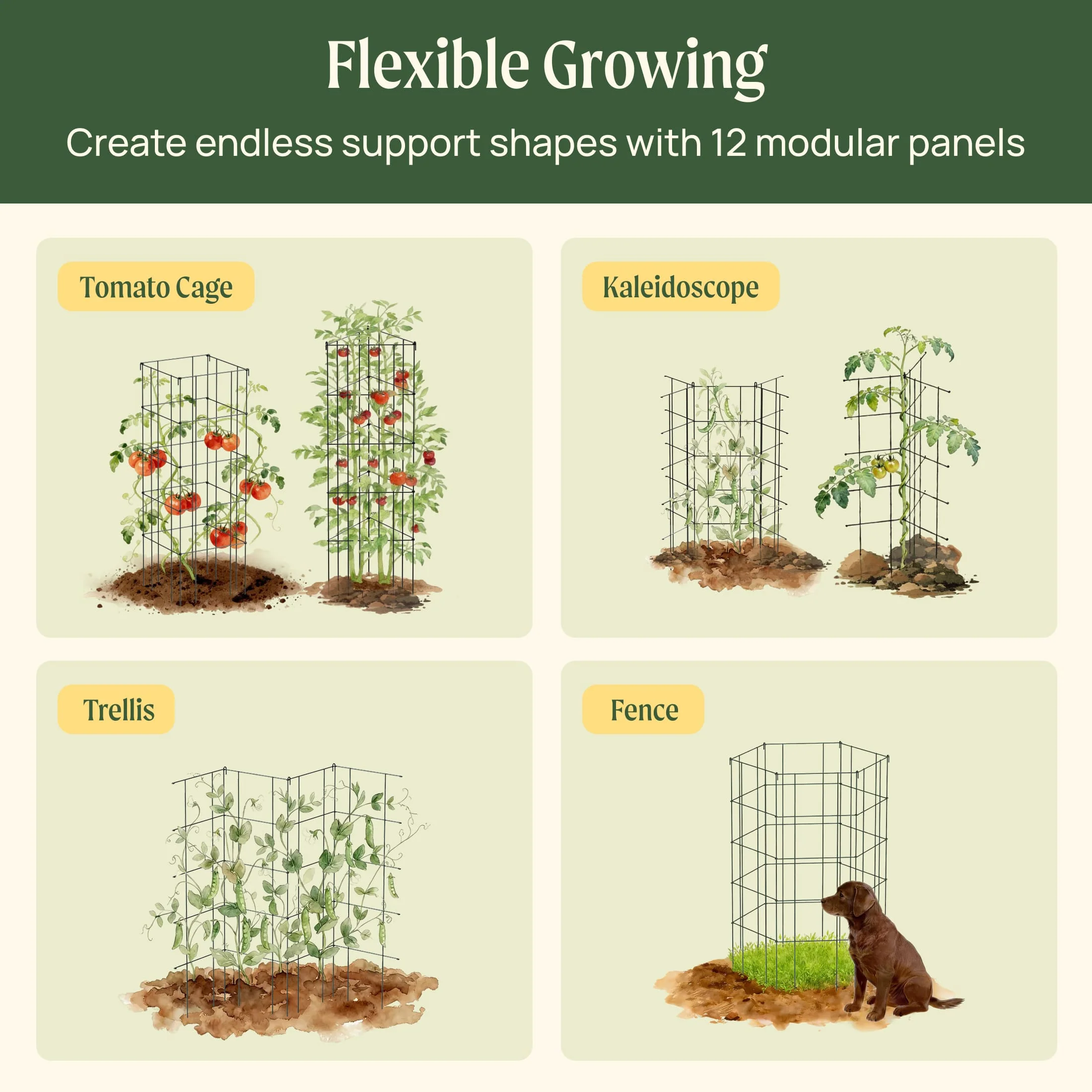 FlexGrow™ Modular Cage Trellis System - 12 Panels - Image 2