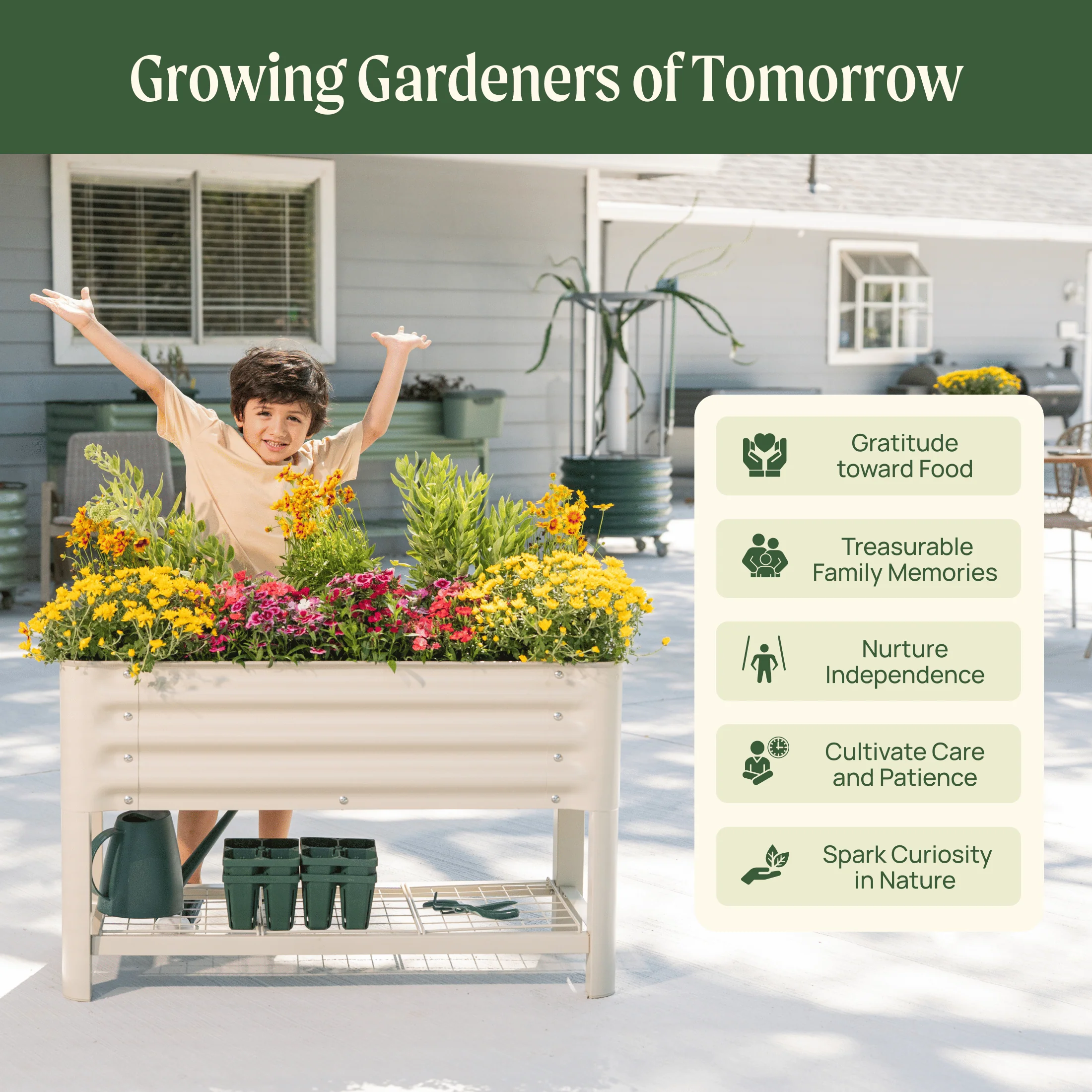 Kids First Elevated Garden Bed - 1.3' x 3.0' - Image 6