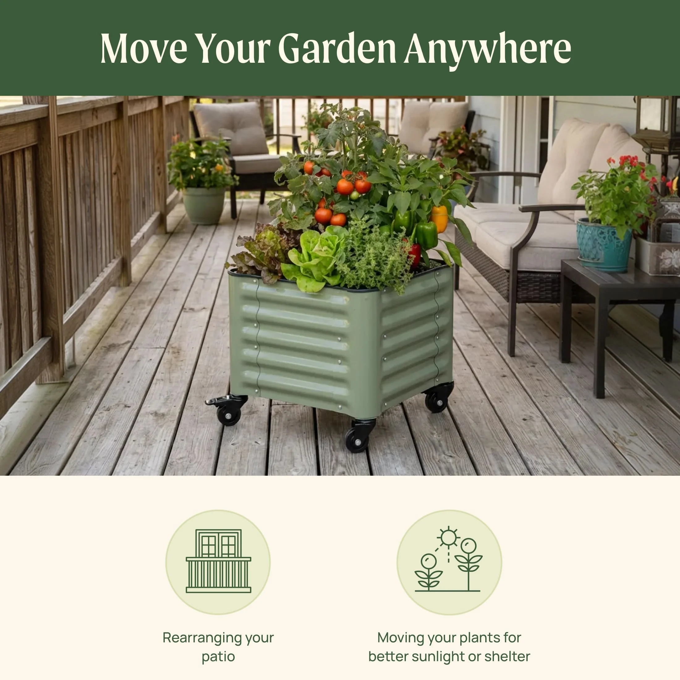 Classic Rolling Garden Bed - 1.75' x 4' - Image 5