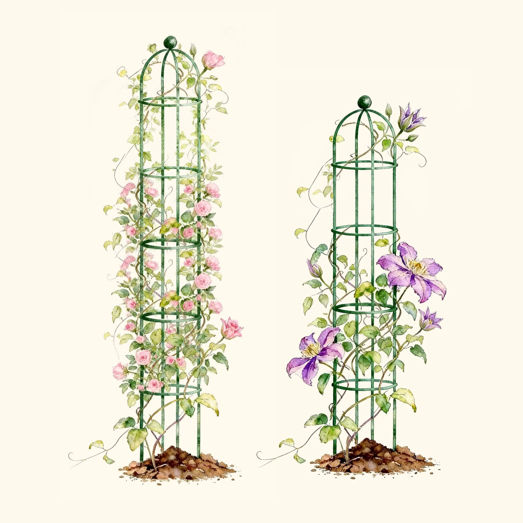 Round Obelisk Garden Trellis - 6.4 ft - Image 3