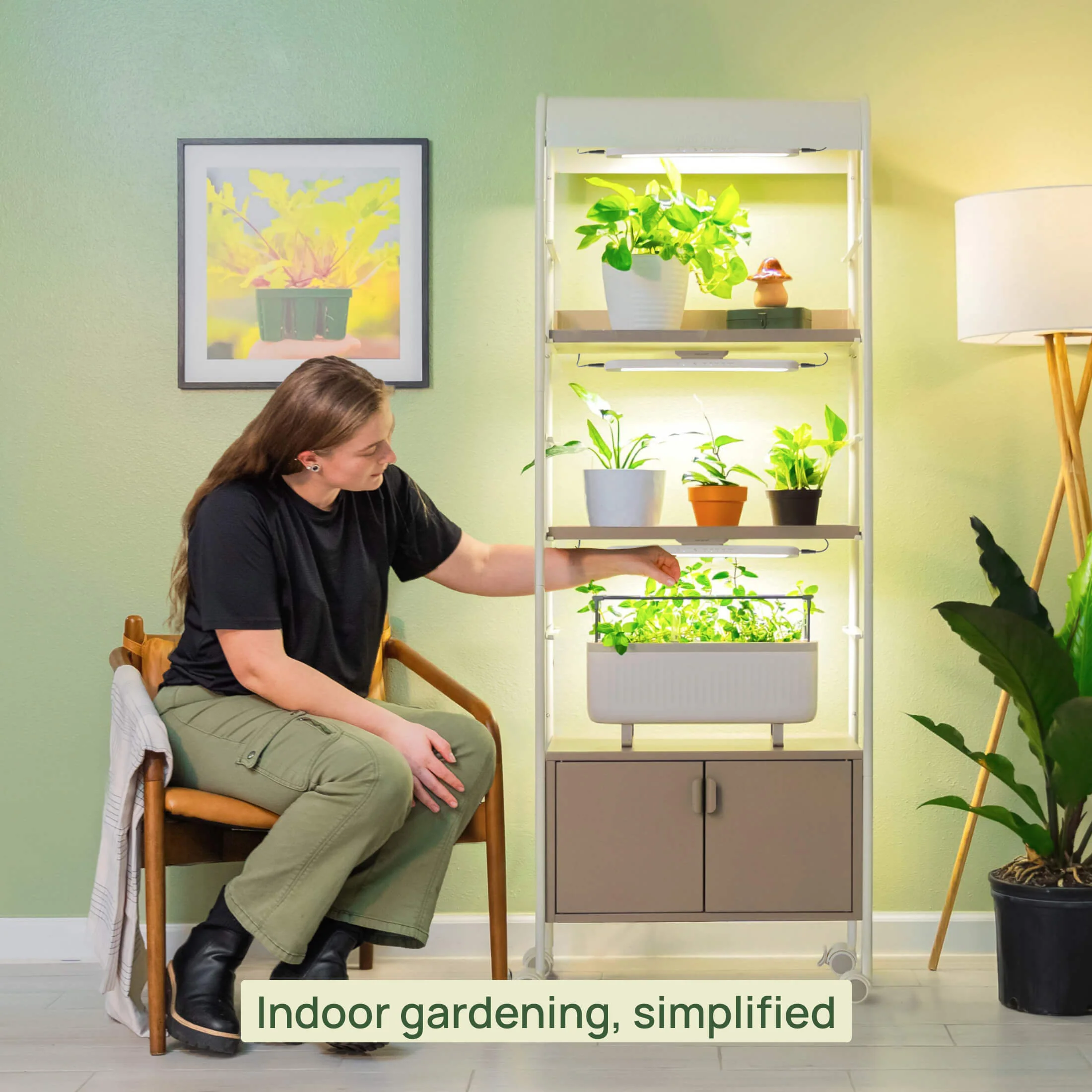 4 Tier Grow Light Garden with Storage - Image 7