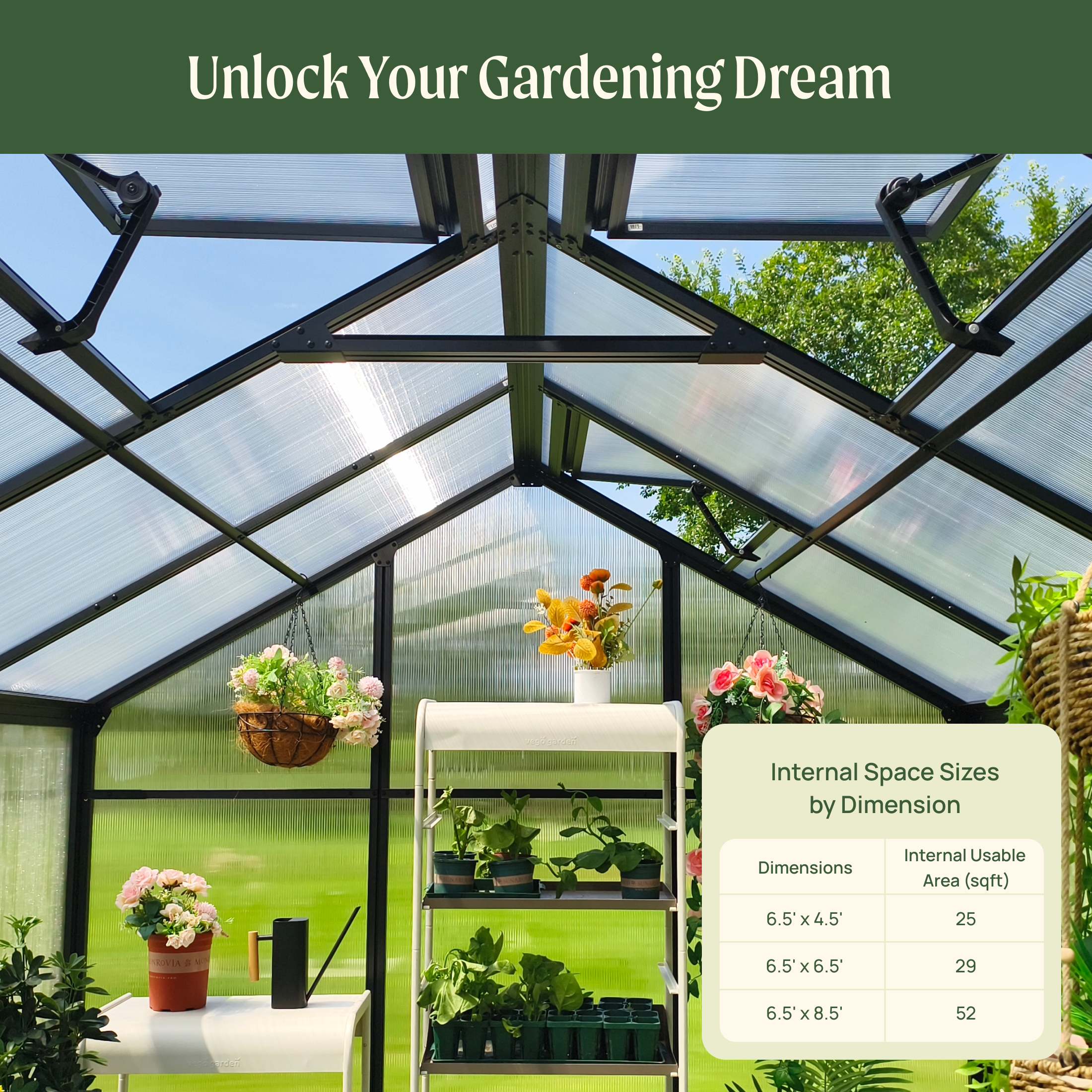 Vego Junior Victorian Greenhouse - 6.5ft Wide - Image 8