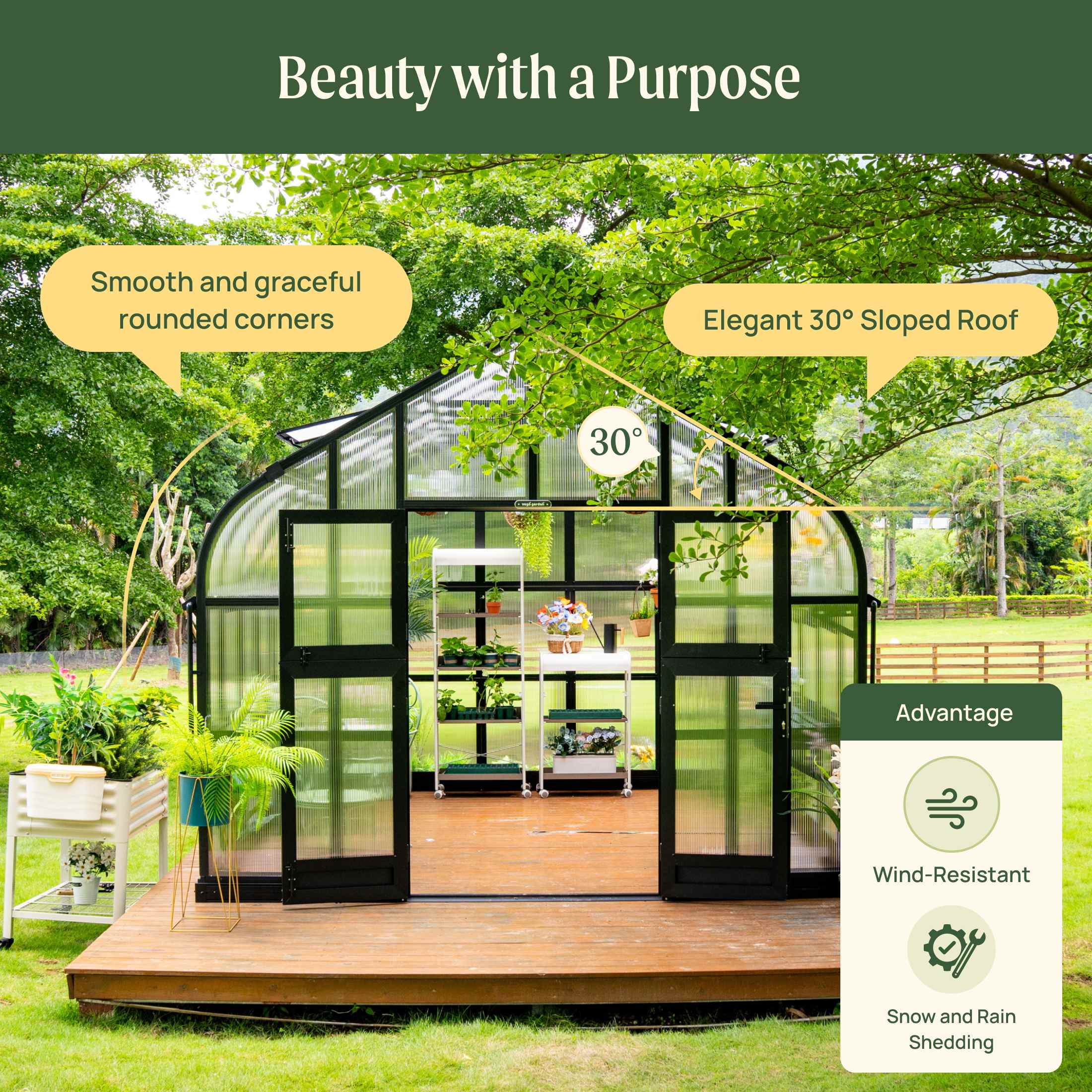 Vego Pacific Greenhouse - 10.5ft Wide - Image 13