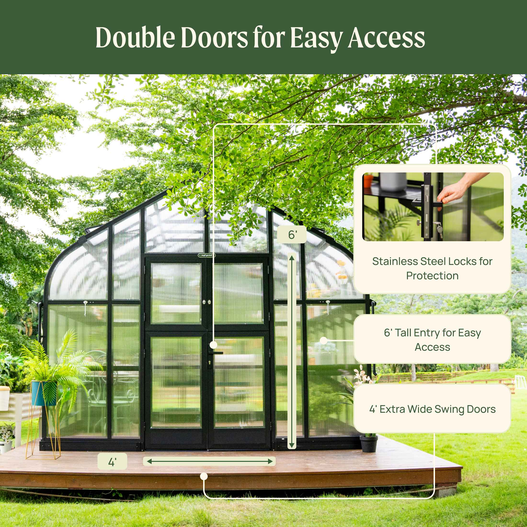 Vego Grand Pacific Greenhouse - 12.5ft Wide - Image 10