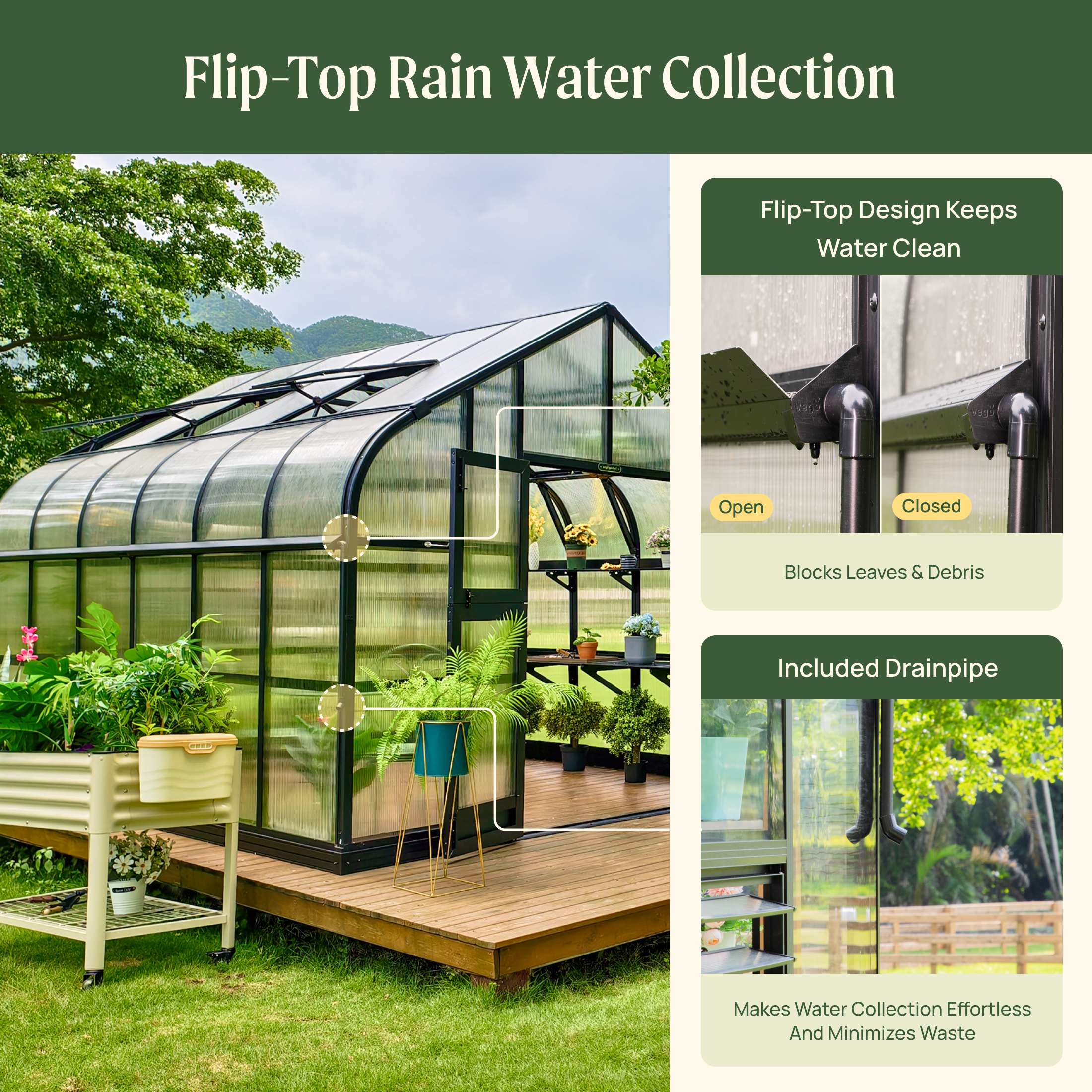 Vego Grand Pacific Greenhouse - 12.5ft Wide - Image 11