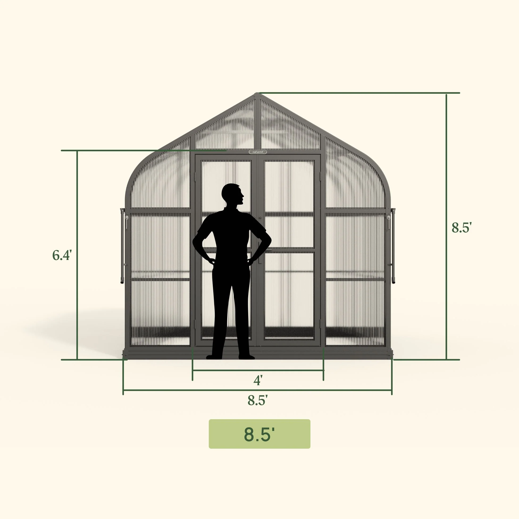 Vego Pacific Greenhouse - 8.5ft Wide - Image 15