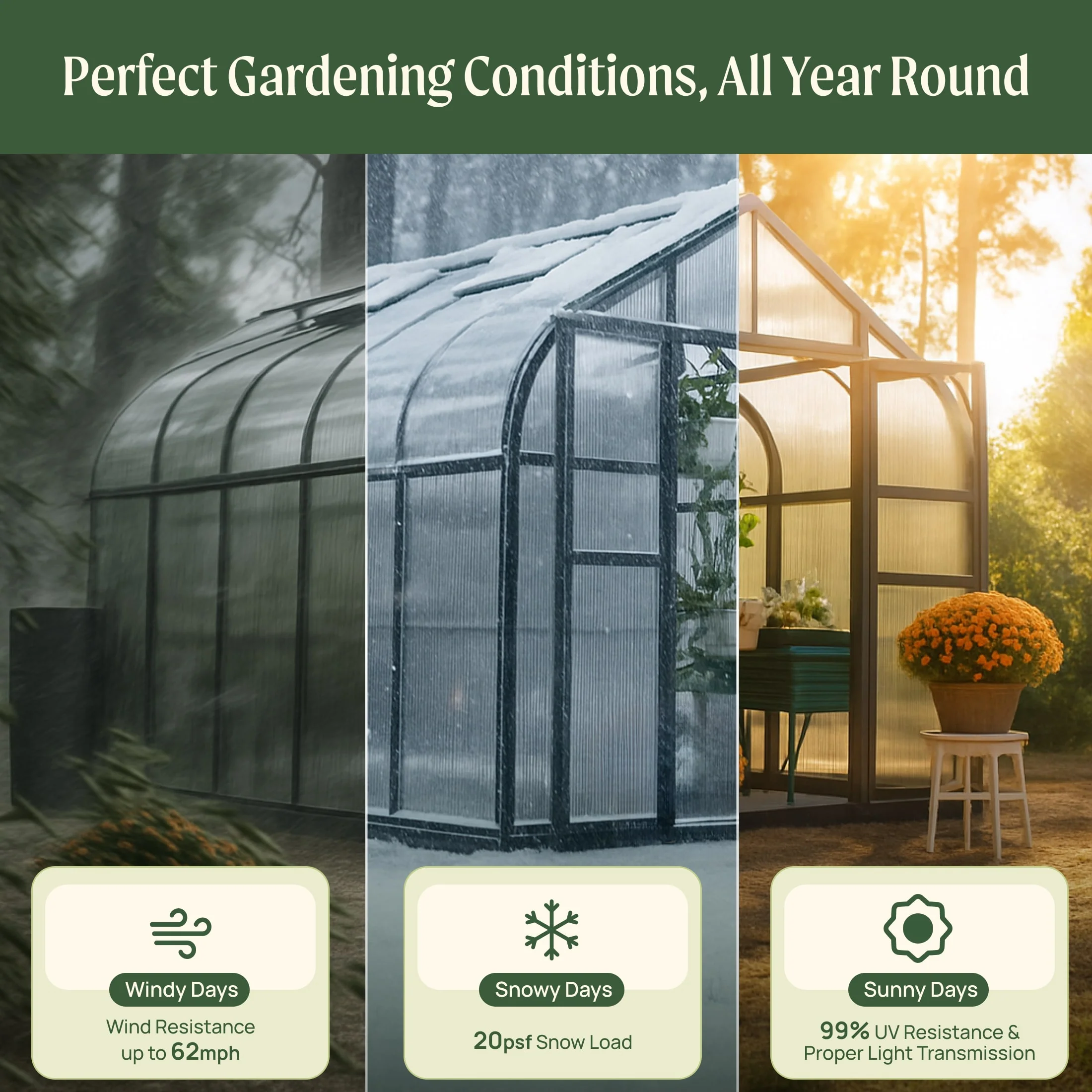 Vego Pacific Greenhouse - 8.5ft Wide - Image 8