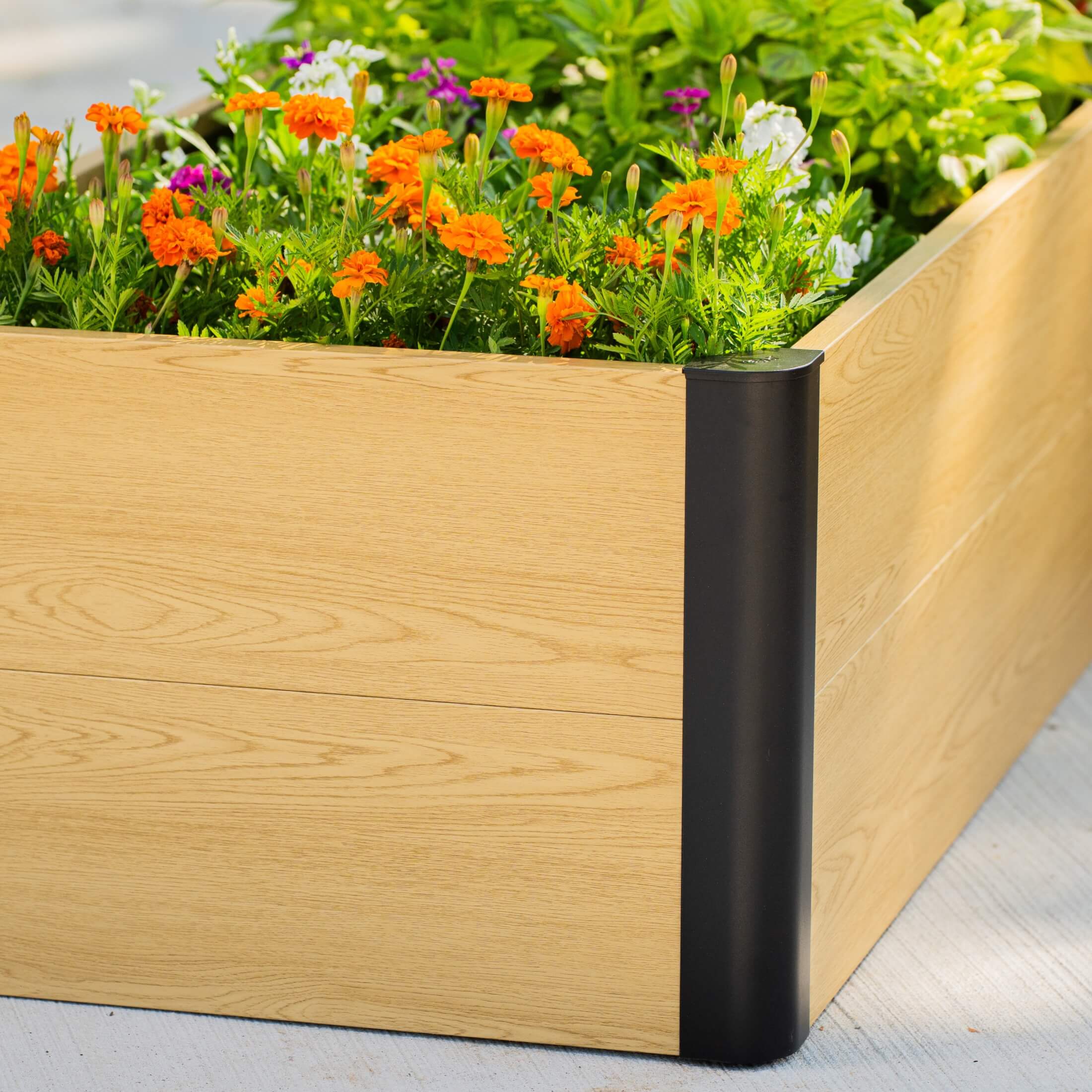 16" Tall Woodgrain 8' x 8' U-Shaped Metal Raised Garden Bed - Image 15